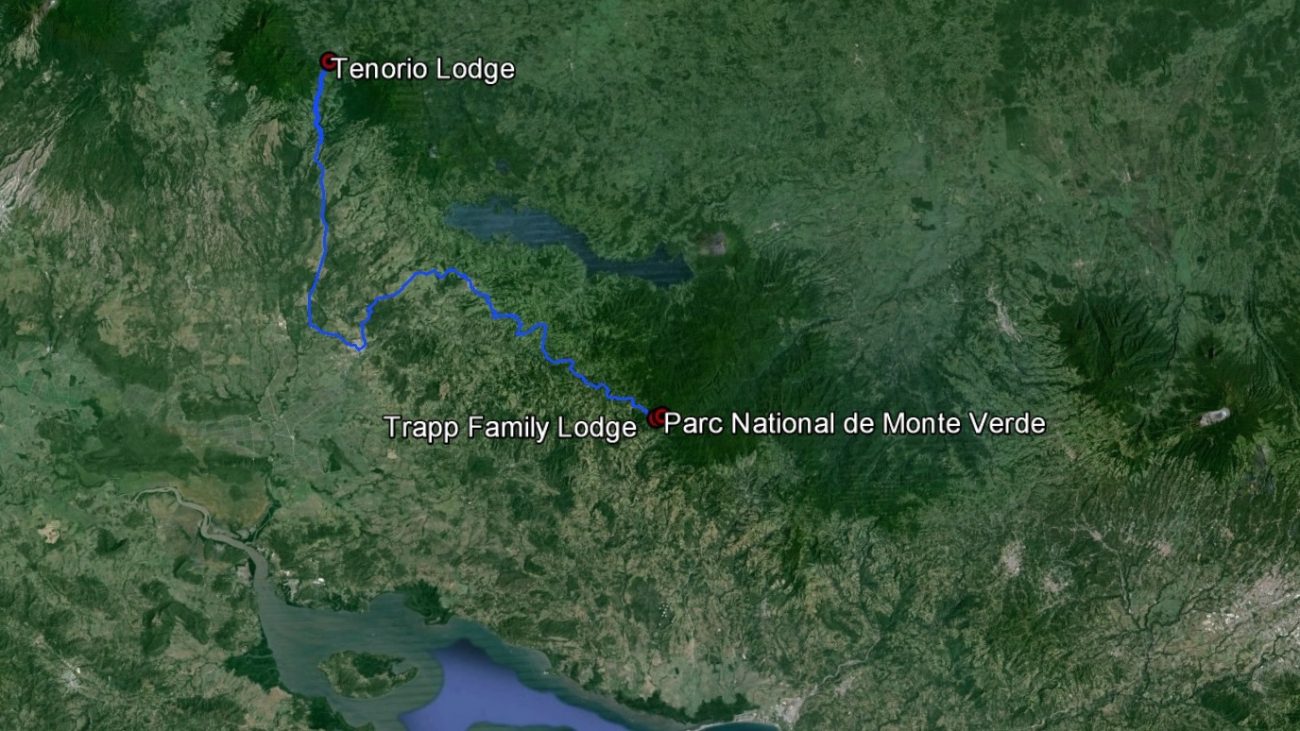 Trajet Tenorio lodge - Monteverde