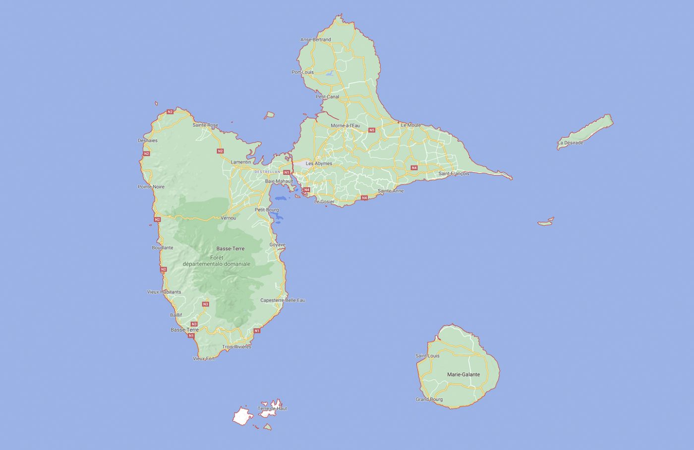 Carte Guadeloupe